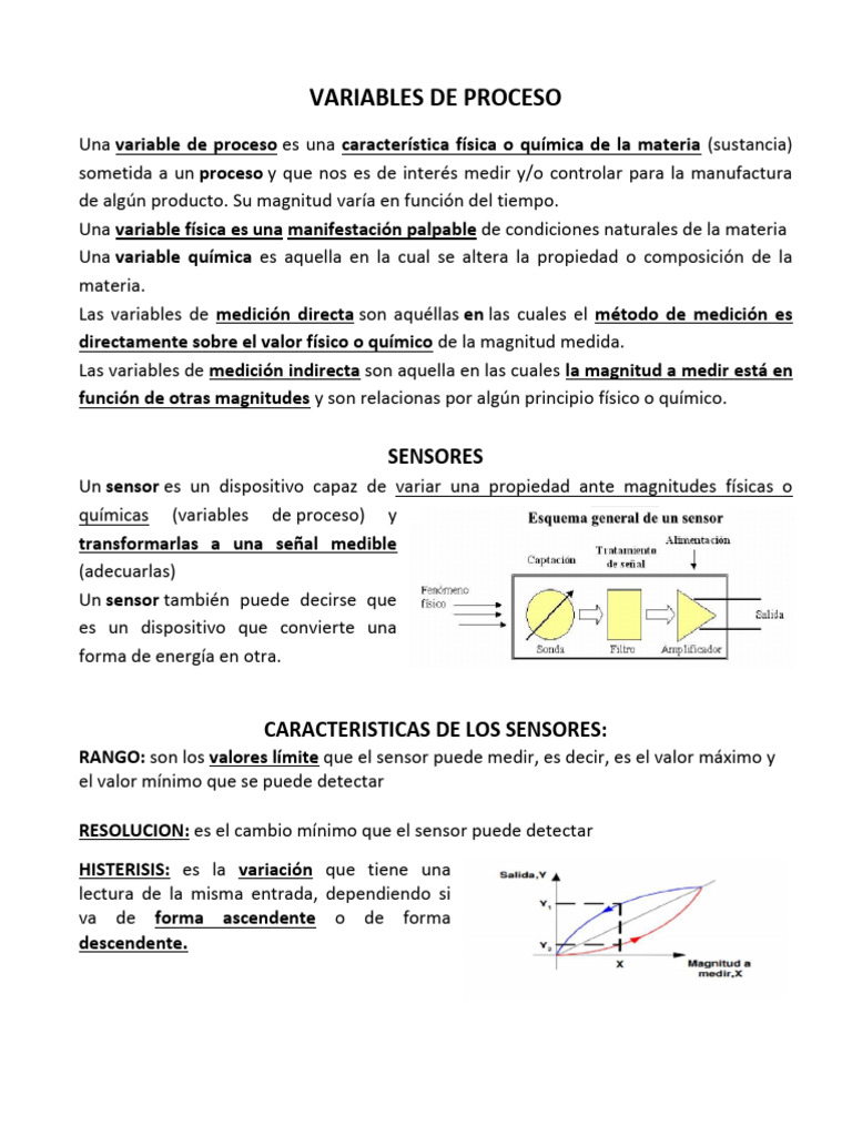 Variables de Procesos | PDF | Sensor | Medición