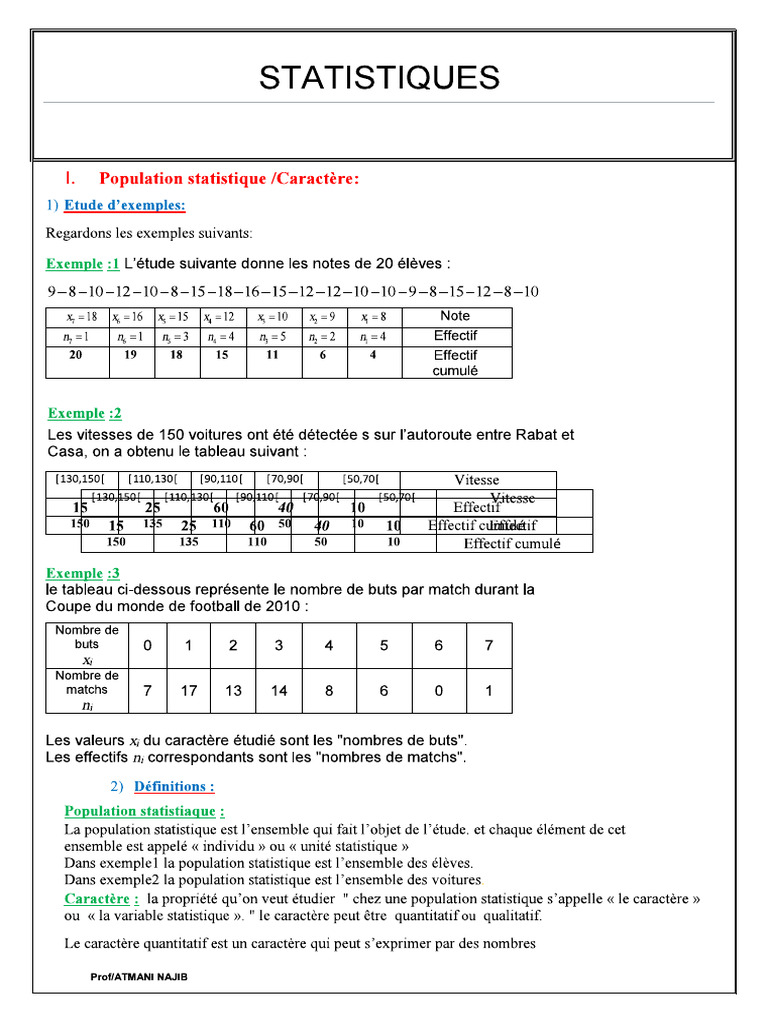 Cour Statistiques TC Biof 1 | PDF