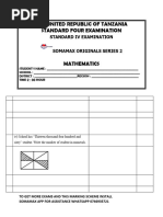 Standard Four Mathematics Exam 2025 | PDF | Mathematics | Arithmetic