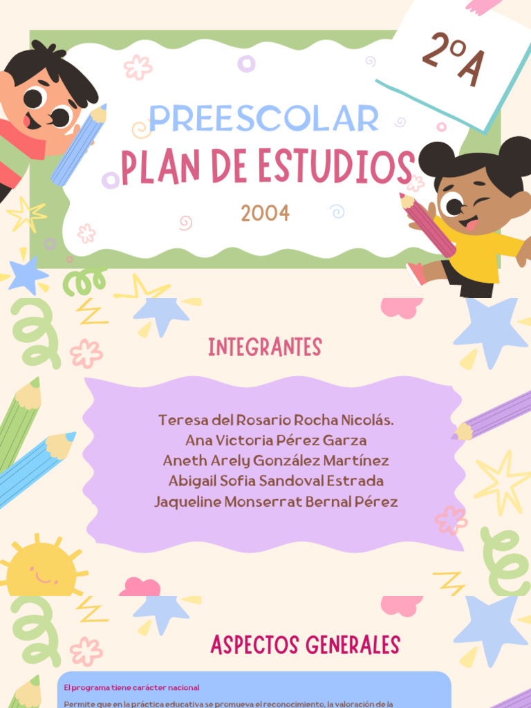 Plan de Estudios Preescolar 2004 | PDF | Educación de la primera ...