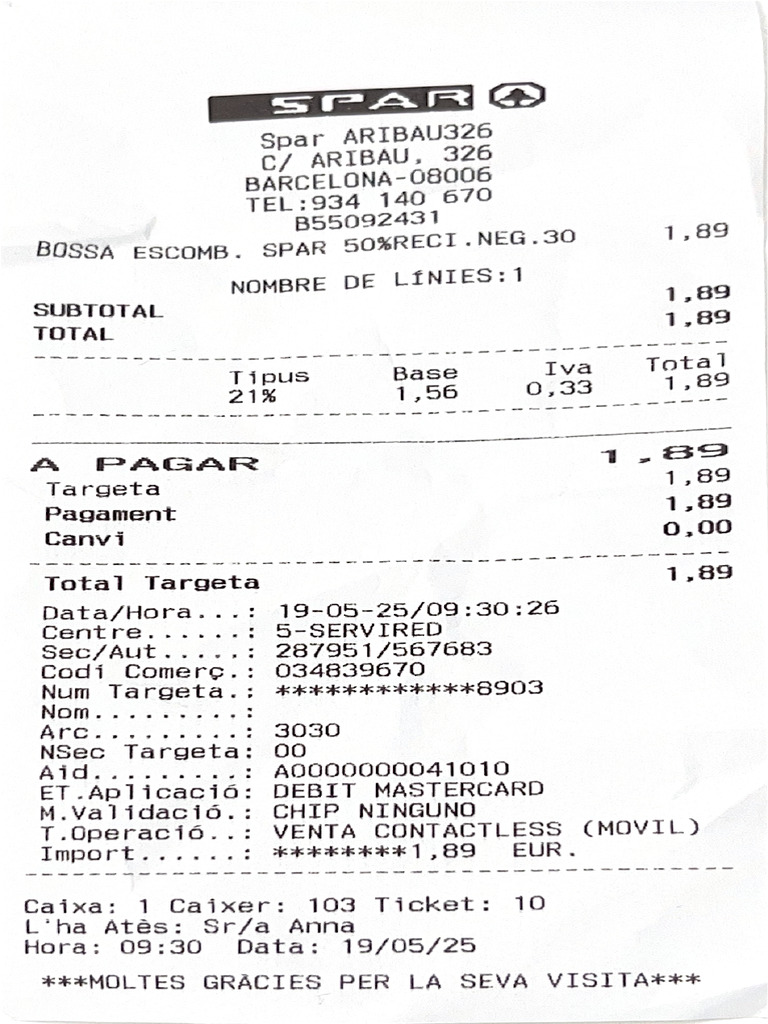 Spar Aribau326 Mire | PDF