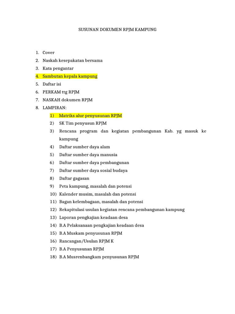 Susunan RPJM | PDF