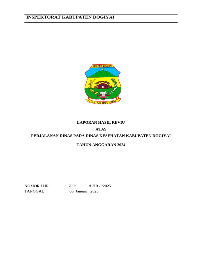 Reviu Belanja Perjalanan Dinas 2024 | PDF