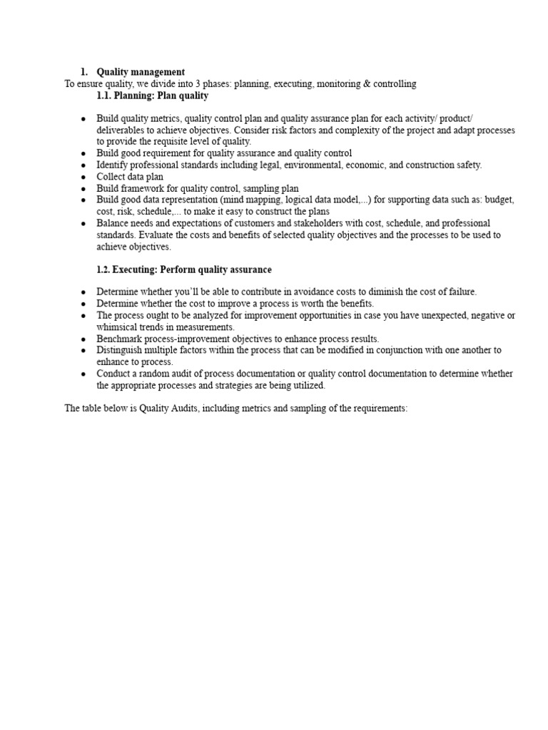 Quality Management and Audit Process Guide | PDF | Audit | Quality ...
