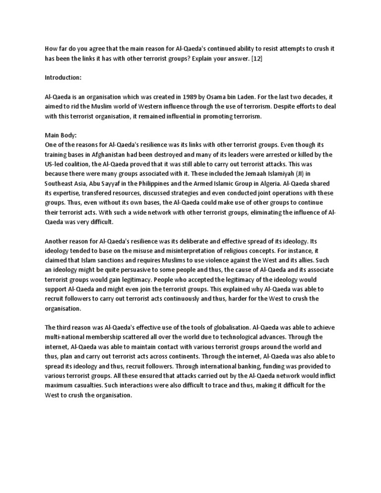 Al qaeda essays image