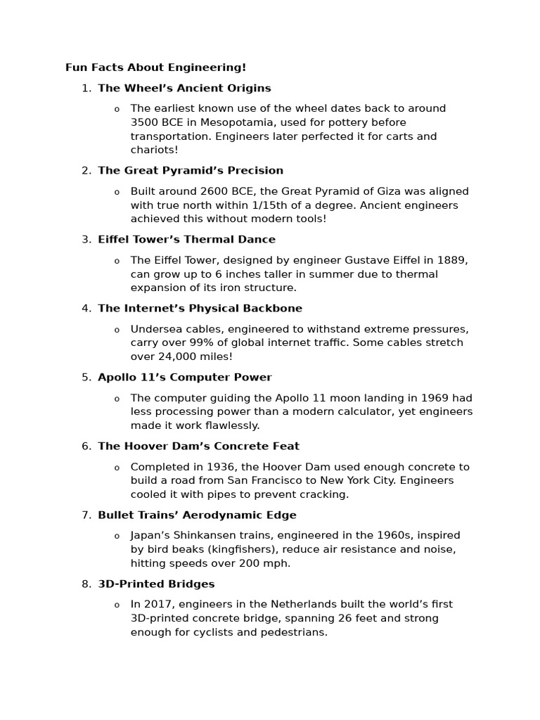 Fun Engineering Facts Unveiled | PDF
