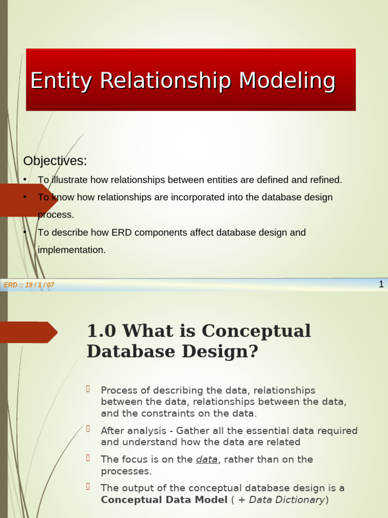 Entity Relationship Modeling Overview | PDF | Conceptual Model | Data Model