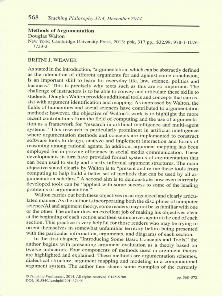 Argumentation Methods in AI and Education | PDF | Fallacy | Logic