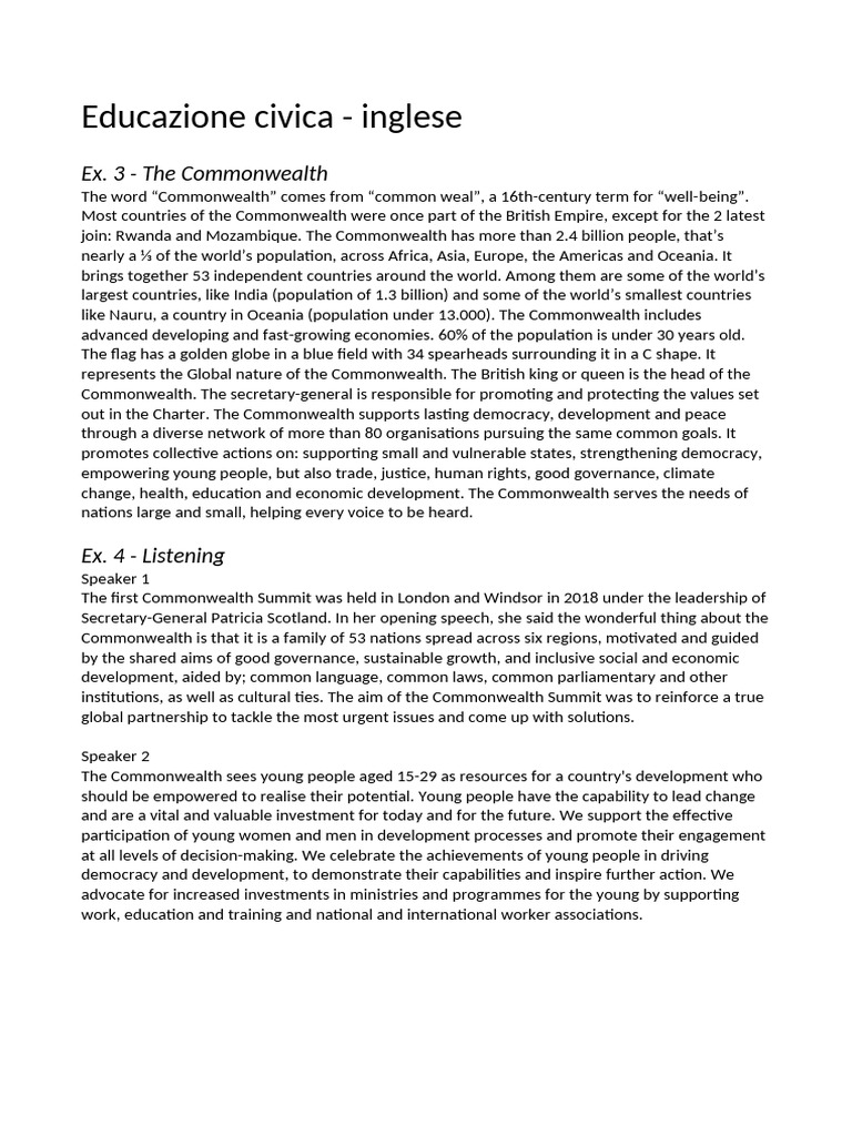 Commonwealth: Youth and Global Issues | PDF | Commonwealth Of Nations ...