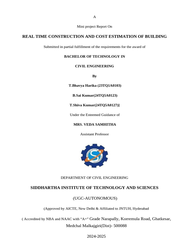 Real-Time Construction Cost Estimation | PDF | Specification (Technical ...