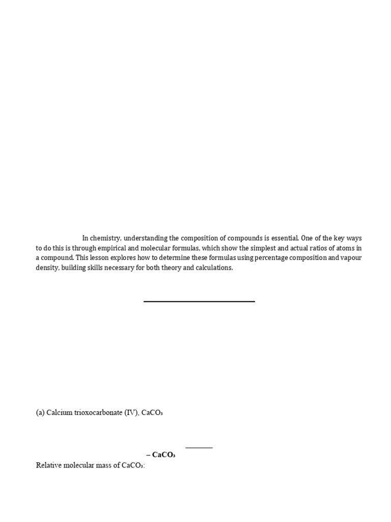Percent Composition and Empirical Formula | PDF | Mole (Unit) | Molecules