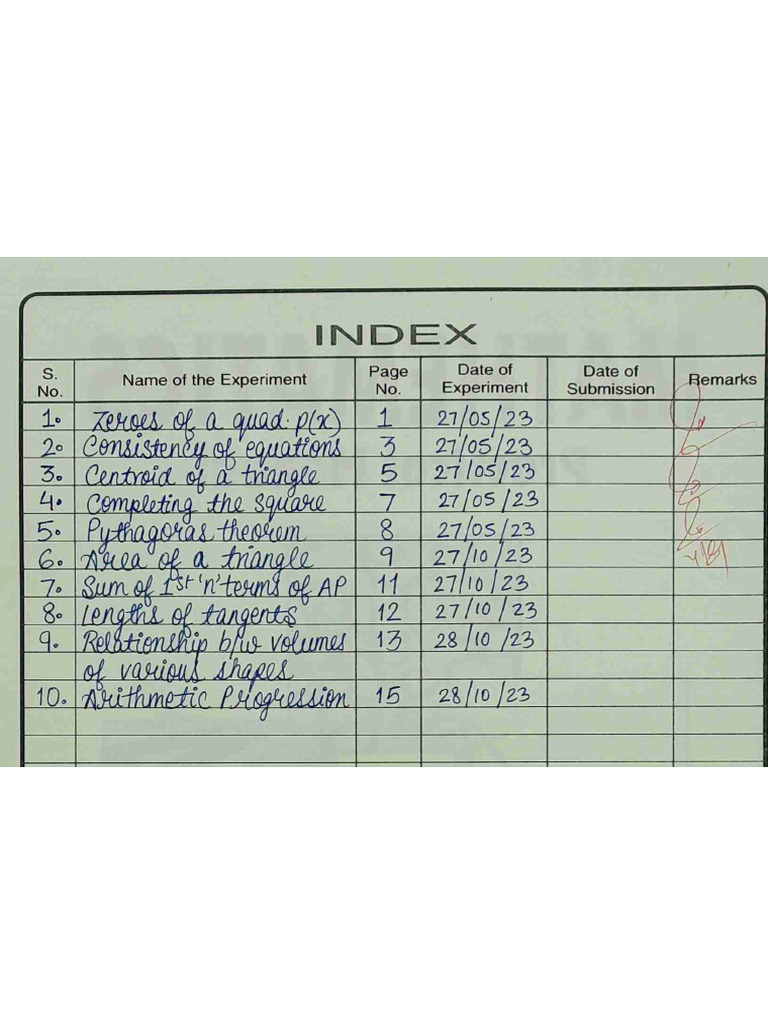 Maths Practical X | PDF