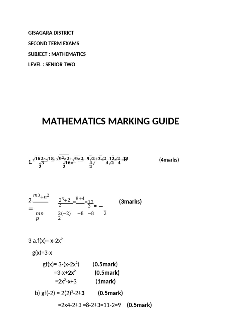Senior Two Mathematics Exam Guide | PDF | Mathematics | Geometry