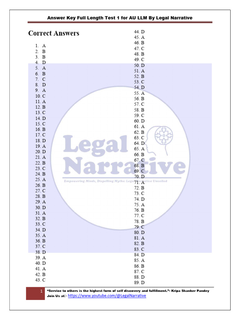 AU LLM Entrance Test Answer Key | PDF | Chess Theory | Chess