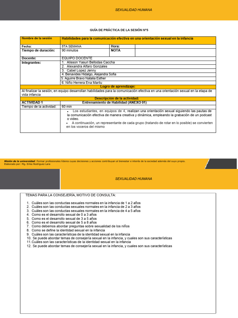 Sem+5 ++Guía+de+Trabajo+5 | PDF | La sexualidad humana | Partería
