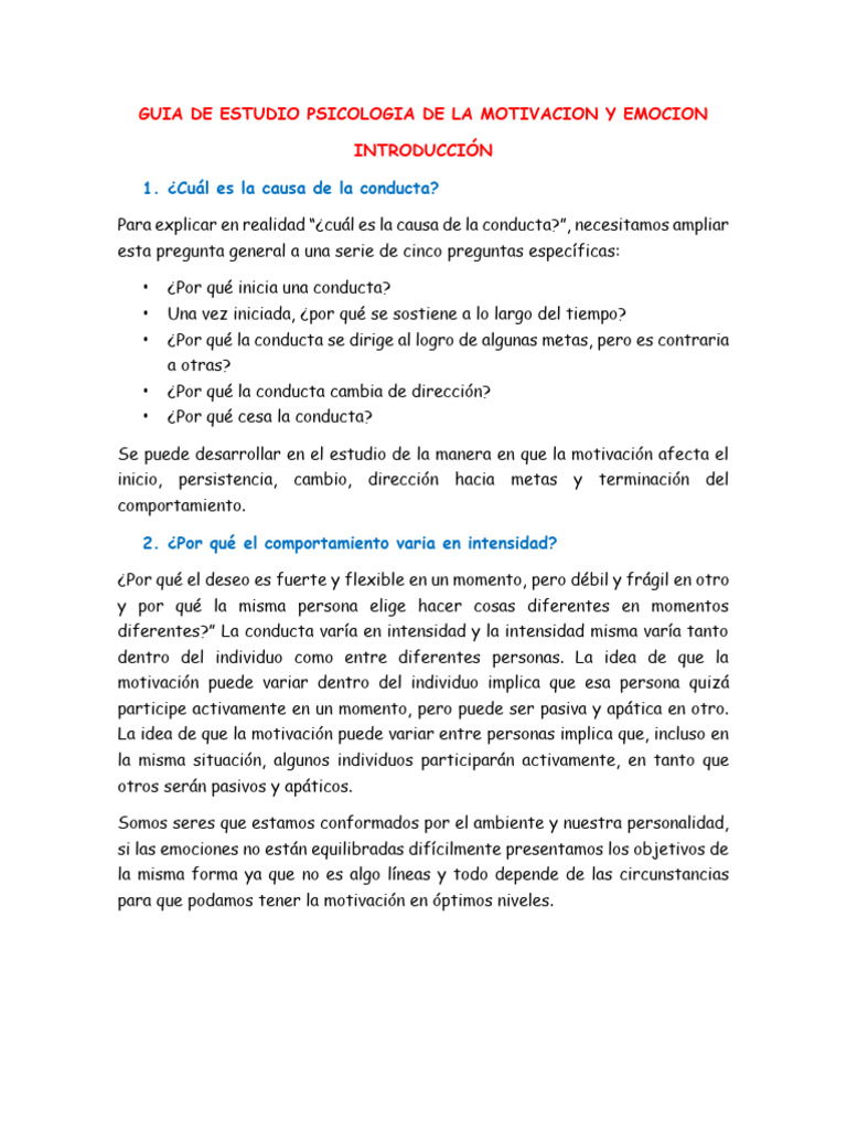 Psicología de la Motivación y Emoción | PDF | Motivación | Motivacional
