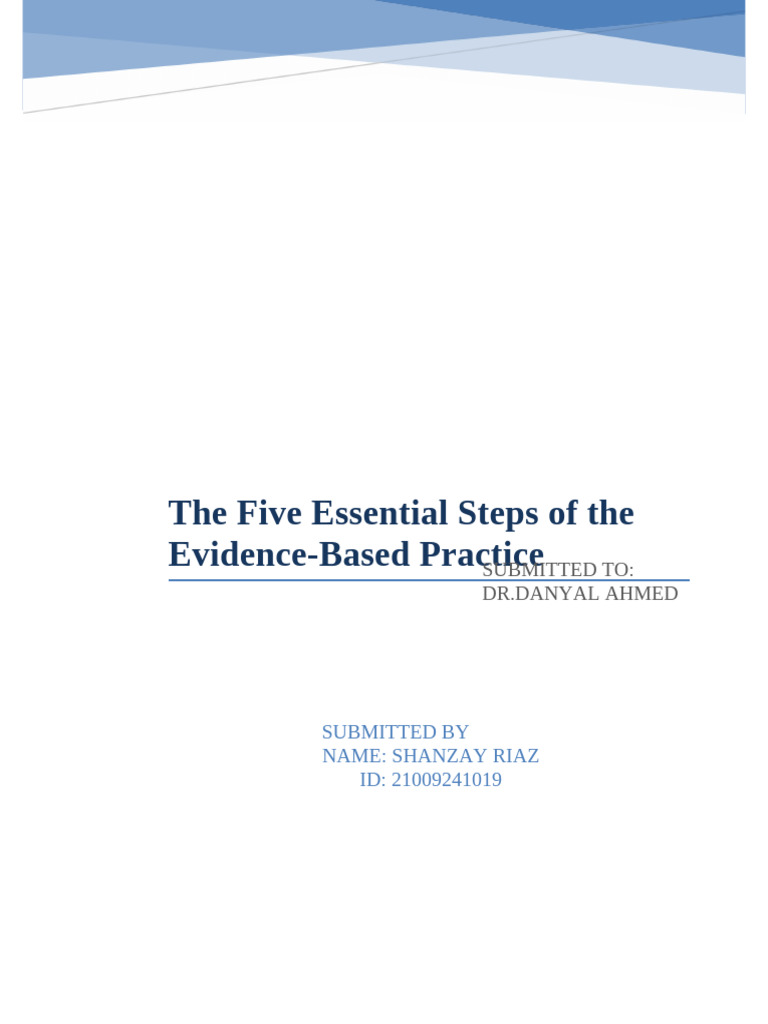 Evidence-Based Practice in Allied Health | PDF | Evidence Based ...