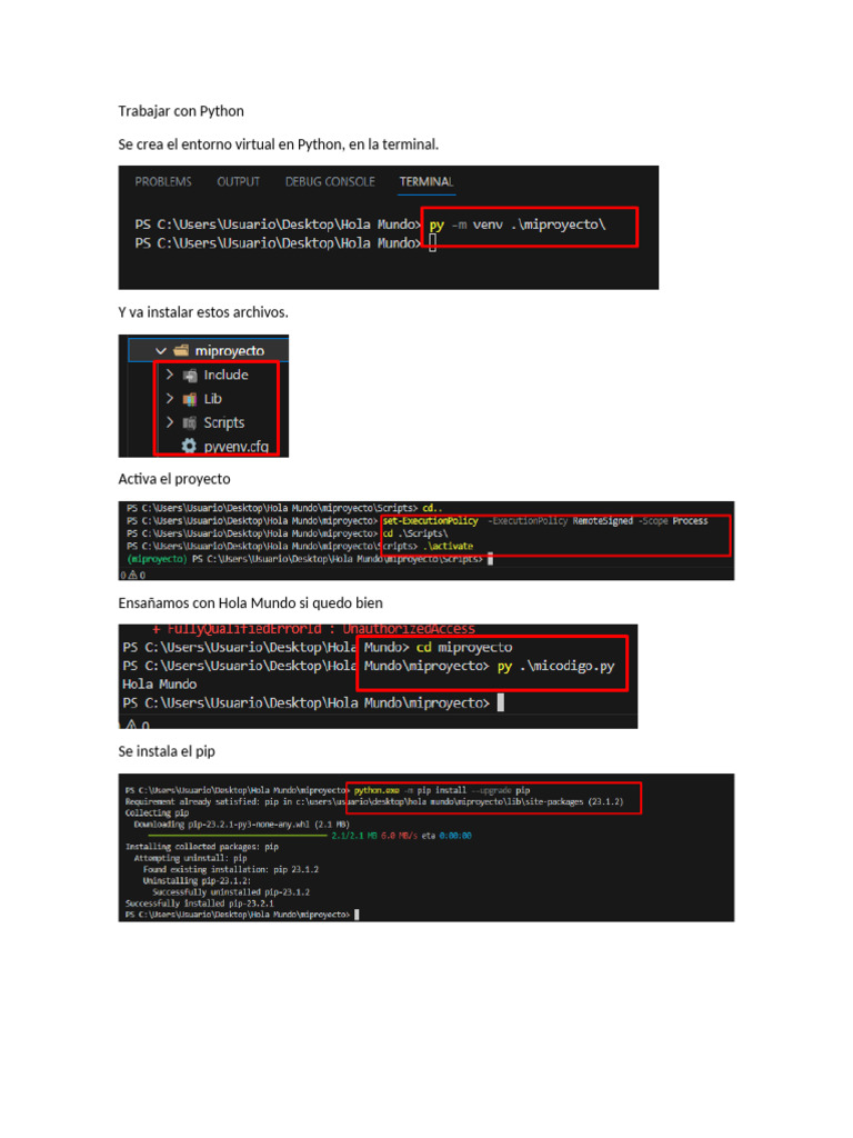 Guía para Configurar Entorno Python | PDF