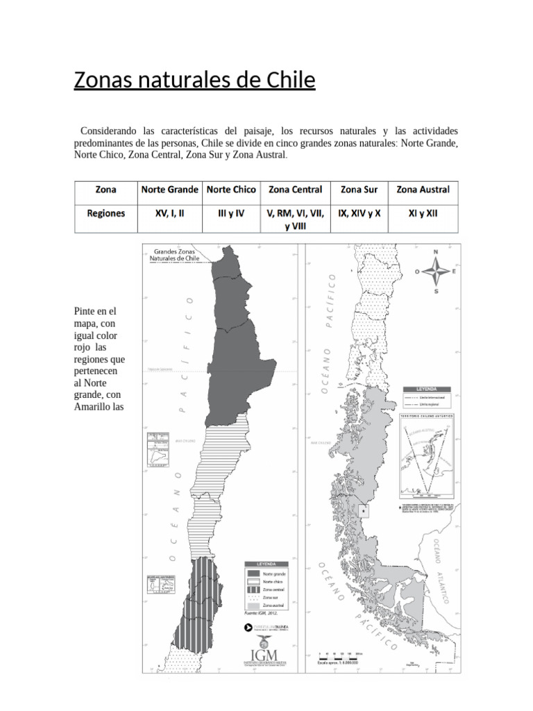Zonas Naturales de Chile: Características y Clima | PDF | Chile | Clima