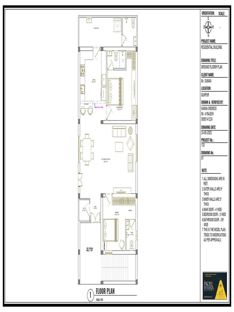 Mr. Suman - Gunupur Electrical Layout | PDF | Room | Bathroom