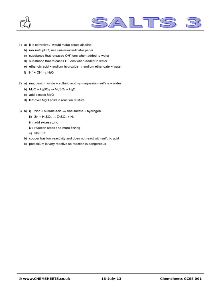 GCSE Chemistry Reactions Guide | PDF