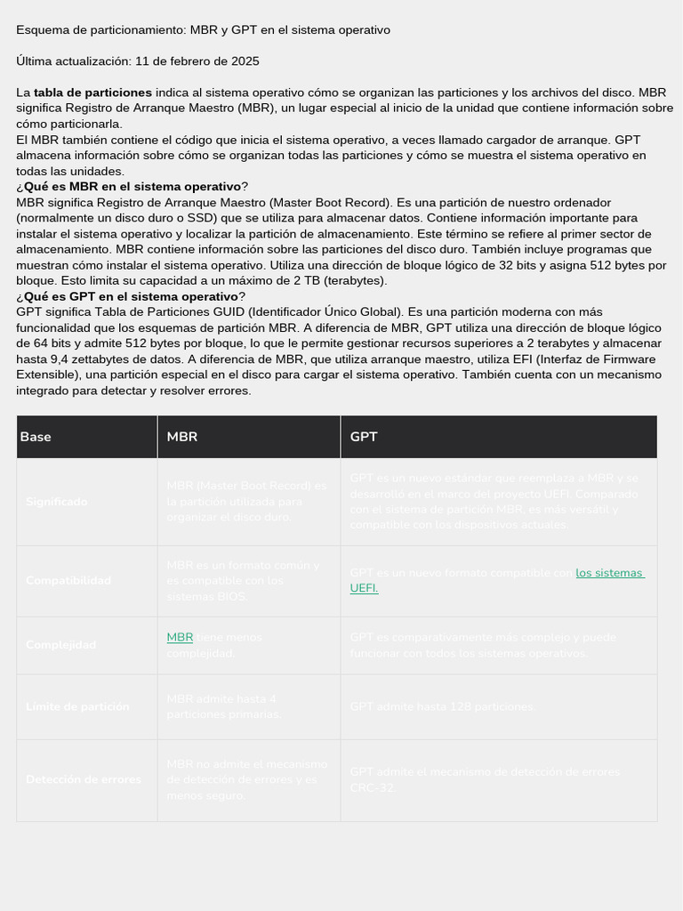 MBR vs GPT: Esquemas de partición | PDF | Arranque | Compatibles con PC Ibm