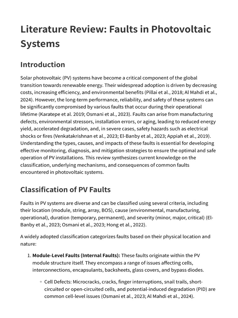 Common Faults in Photovoltaic Systems | PDF | Photovoltaics ...