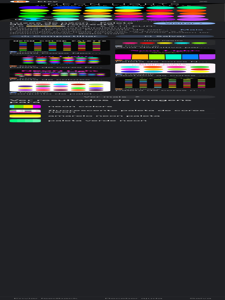 Paleta de Cores Neon Procreate | PDF