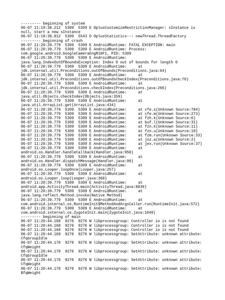 Android Runtime Crash Log Analysis | PDF | Computing | Software