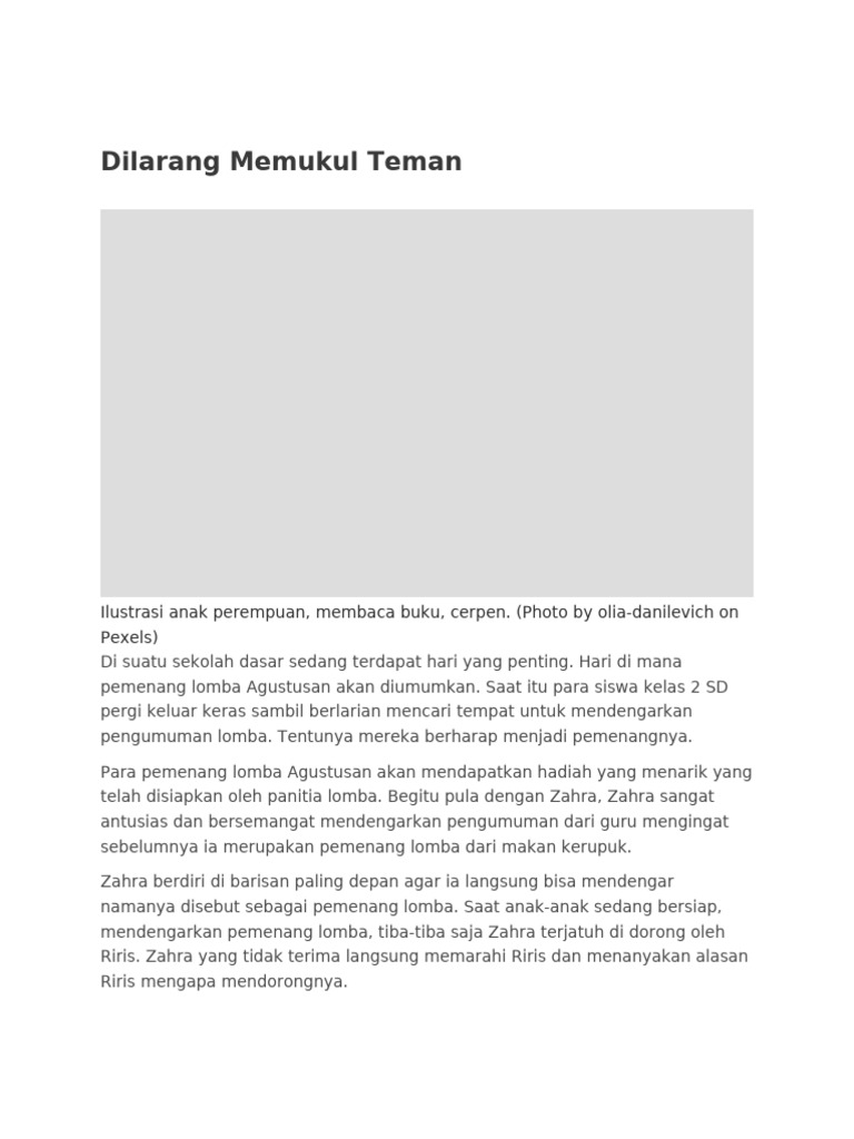 Dilarang Memukul: Pelajaran Persahabatan | PDF