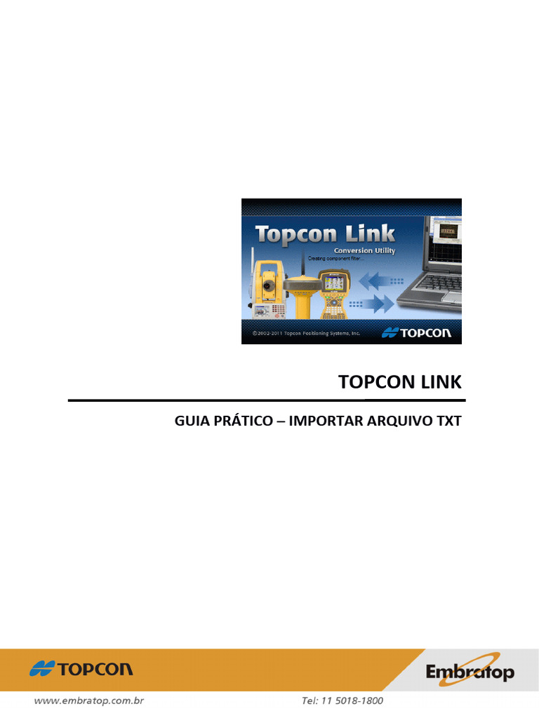Importar TXT no Topcon Link: Guia Prático | PDF