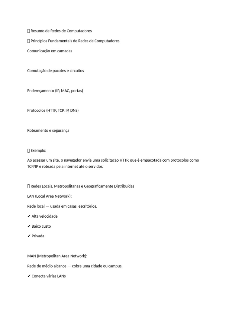 Fundamentos de Redes de Computadores | PDF | Rede de computadores ...
