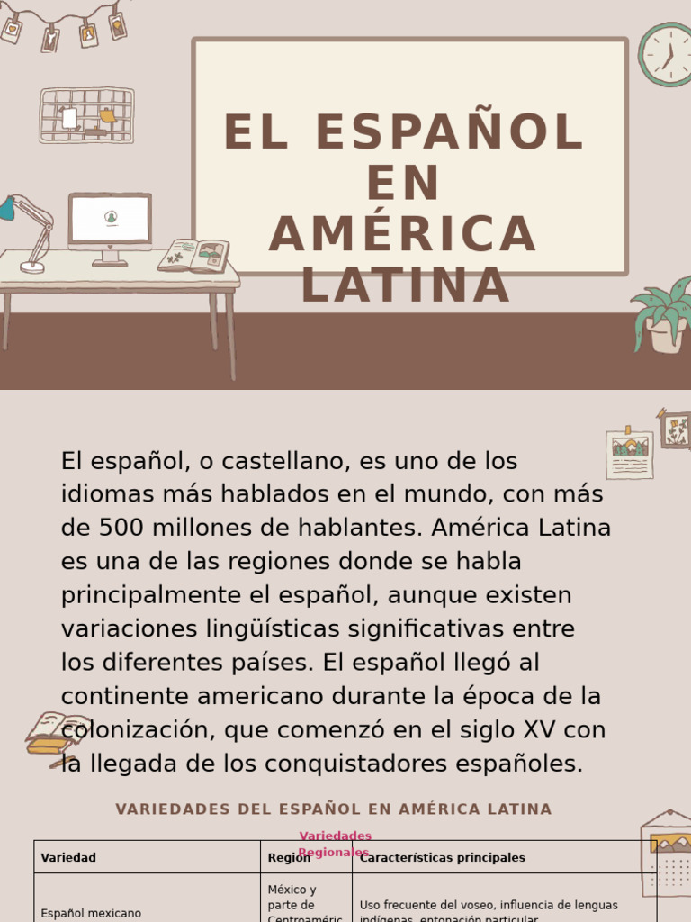 Variedades del español en América Latina | PDF | Lengua española ...