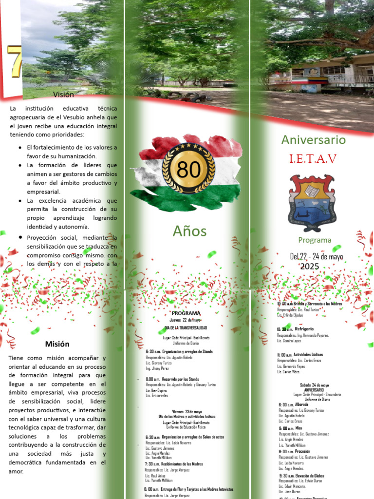 Programa Aniversario I.E.T.A.V 2025 | PDF