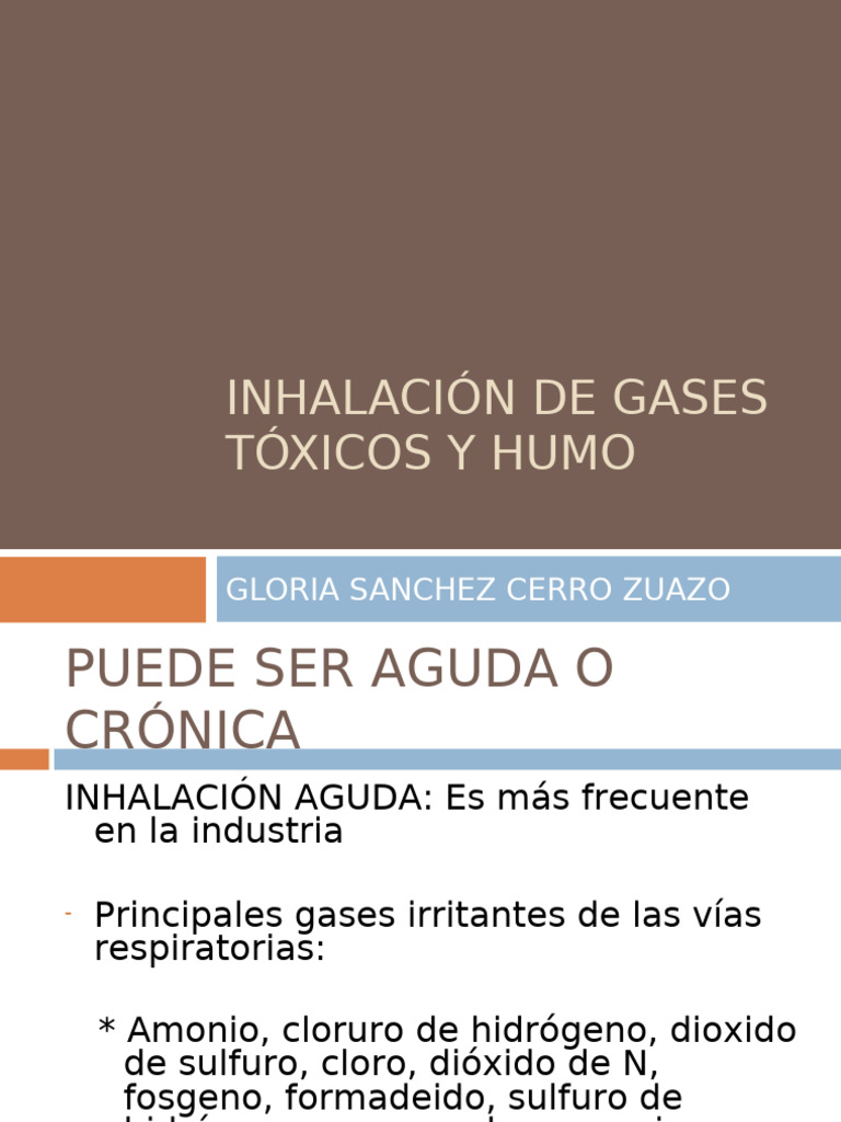 Inhalación de Gases Tóxicos: Efectos y Tratamiento | PDF | Cloro | Tos