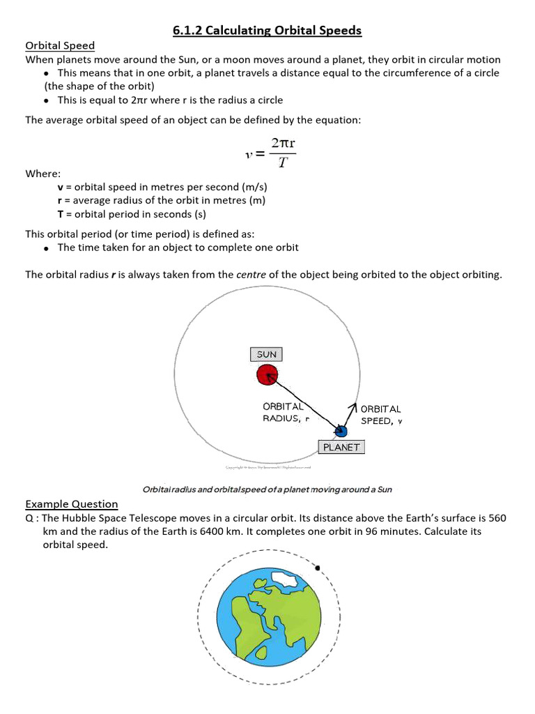 Calculating Orbital Speed Explained | PDF