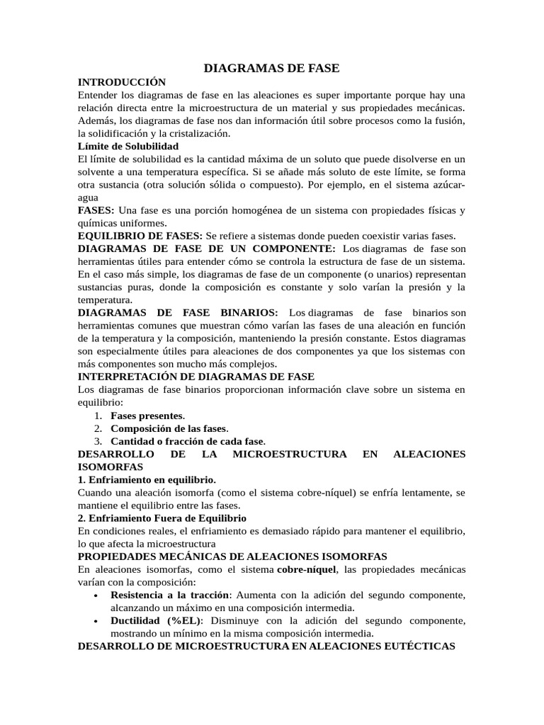 Diagramas de Fase | PDF | Fase (materia) | Diagrama de fases