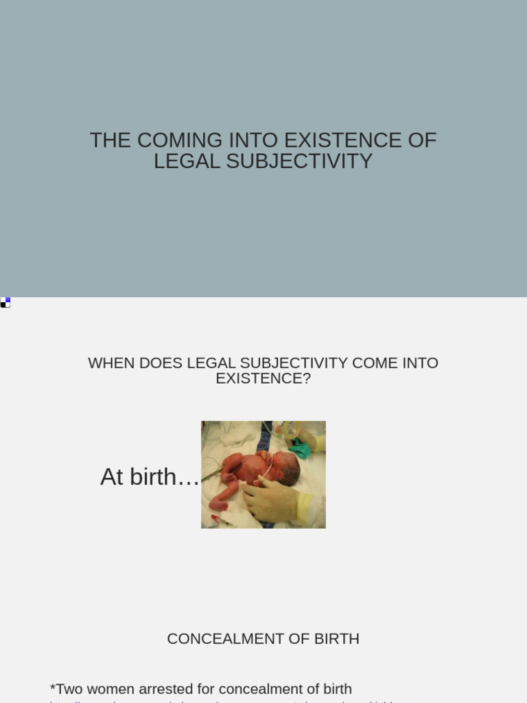 Legal Subjectivity and Birth Rights | PDF | Pregnancy | Justice