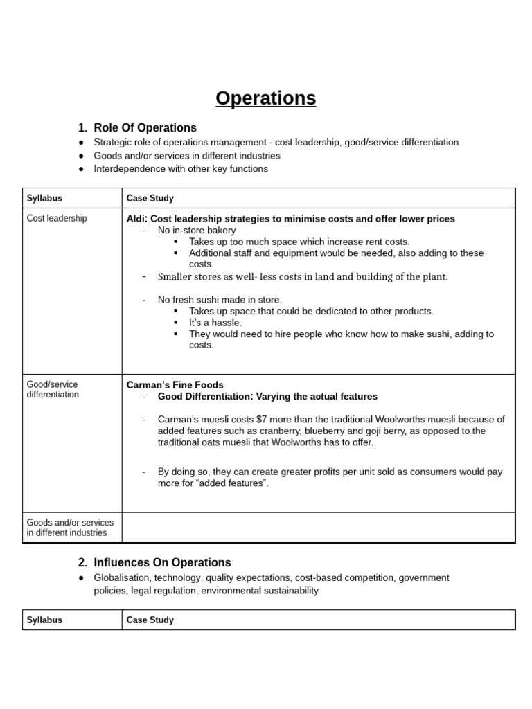 Operations Management Strategies and Influences | PDF | Mc Donald's ...