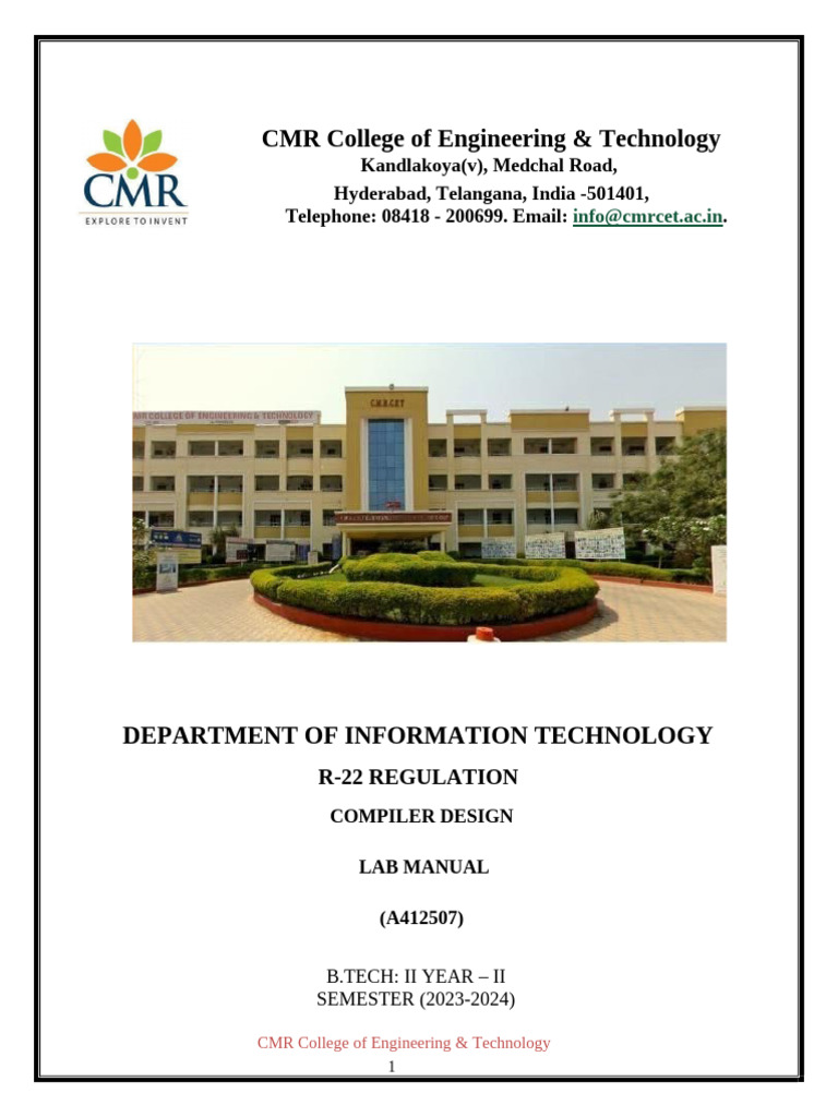 CD Lab Manual | PDF | Computer Program | Programming, image size:768x1024