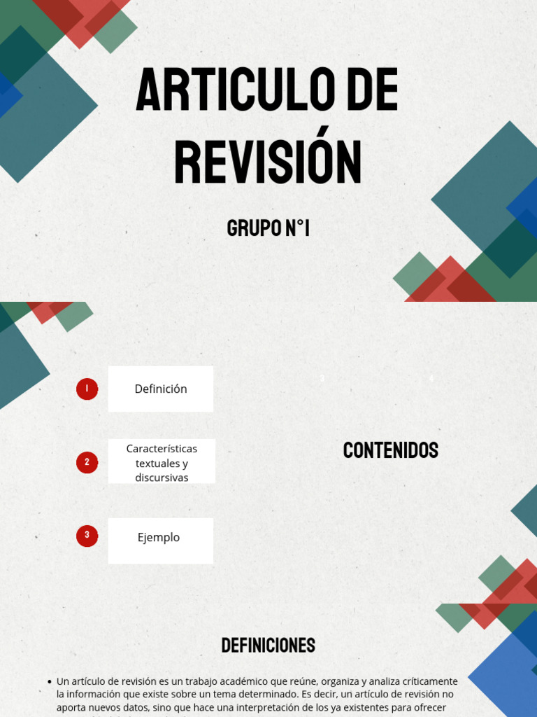 Definición y características del artículo de revisión | PDF ...
