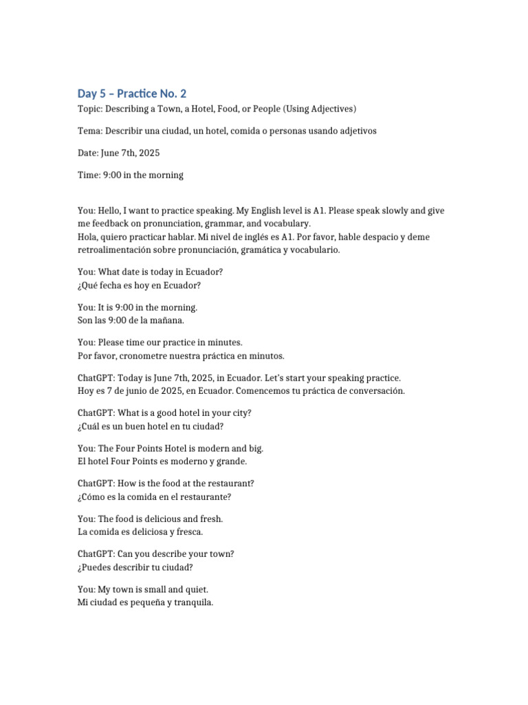 Practice No 2 Day 5 Bilingual | PDF