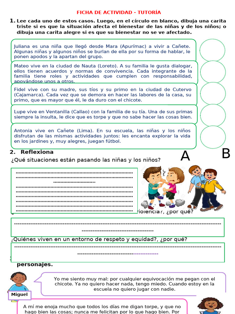 Ficha Tutoría-Vivamos en Un Ambiente de Respeto y Equidad | PDF