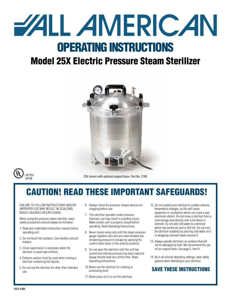 Manual Autoclave All American Thermostat Valve