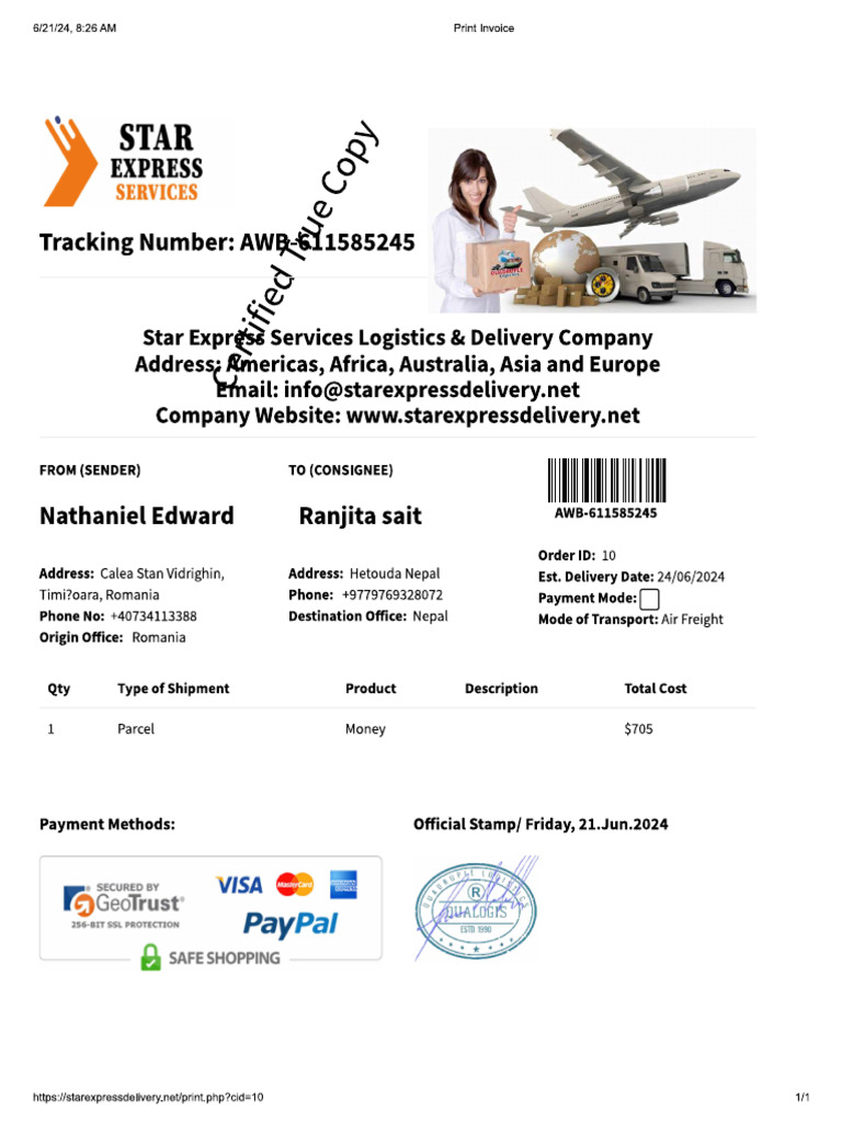Receipt For Tracking | PDF