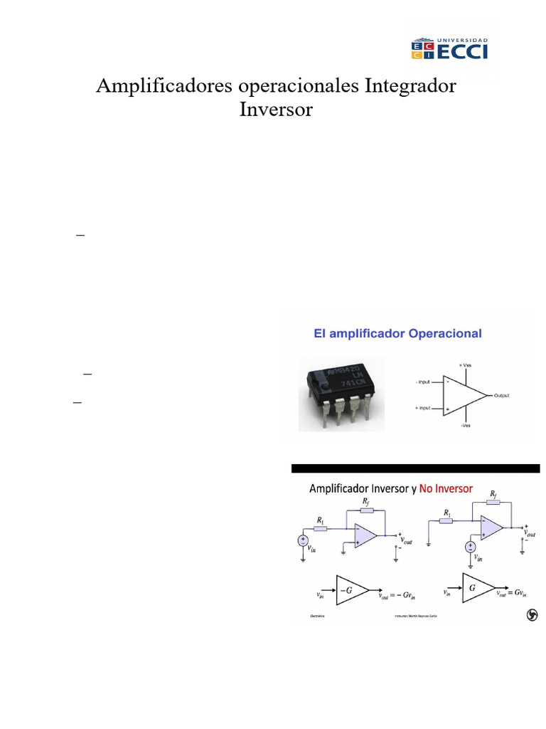 Amplificadores Operacionales Integrador Inversor Lab 6 | PDF ...