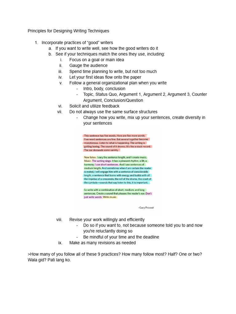 Writing Techniques for Effective Composition | PDF | Brainstorming ...