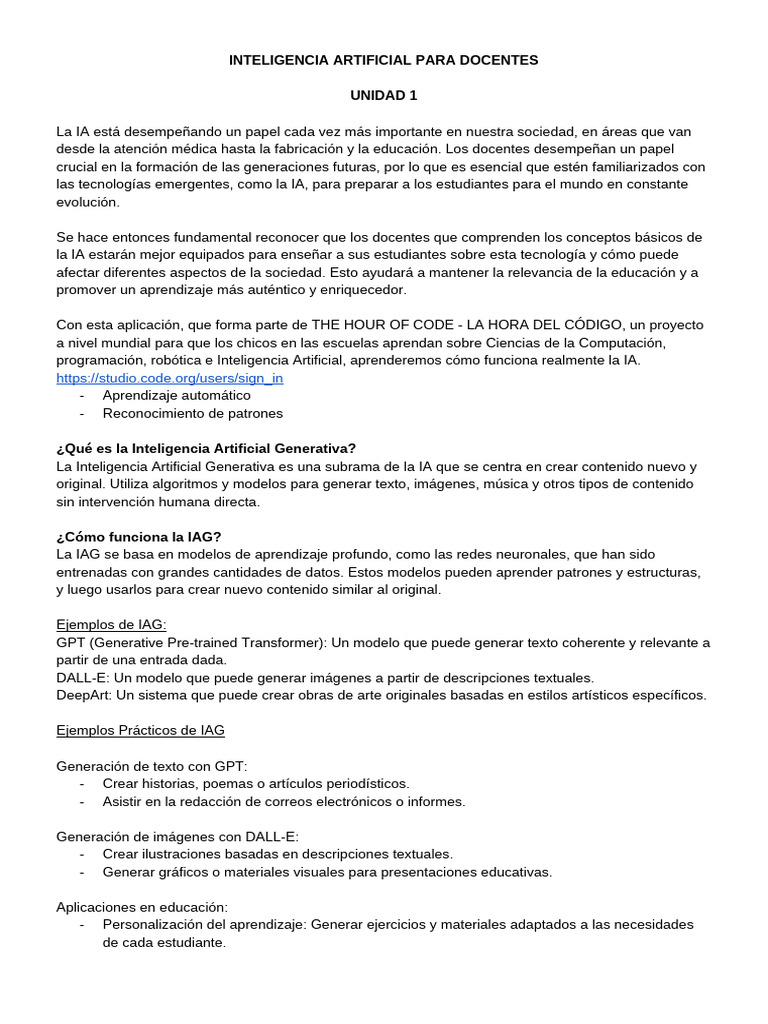 IA para Docentes | PDF | Inteligencia artificial | Inteligencia (IA) y ...