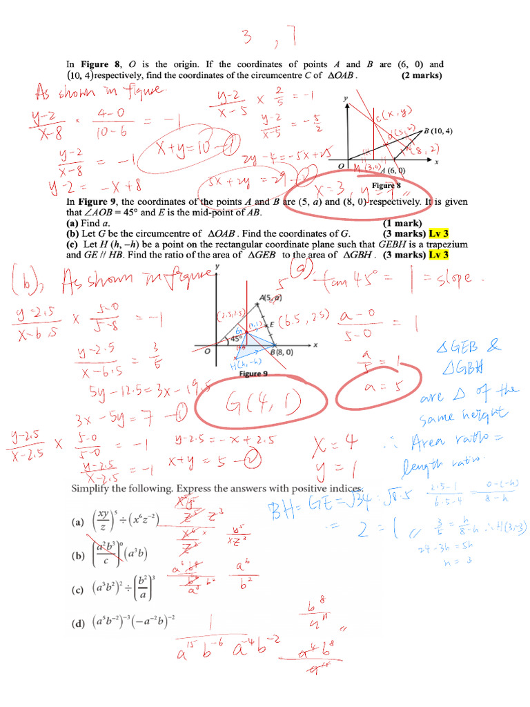 f3 Maths Testpaper E2 Hard Answer (Eng) | PDF