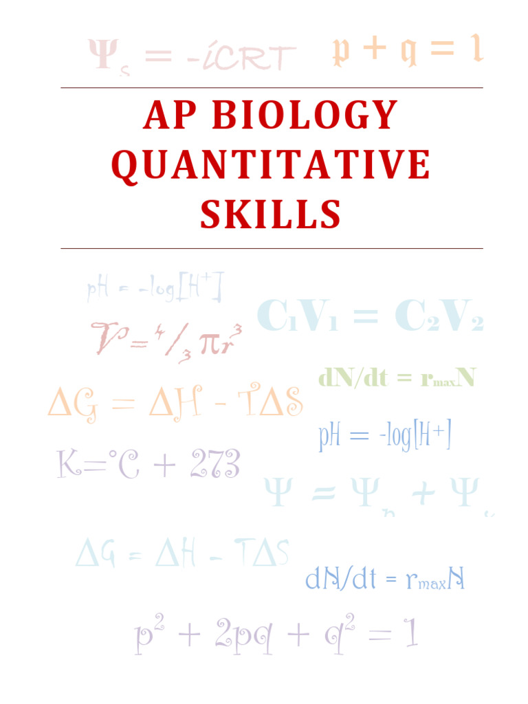 AP Biology Quantitative Skills Guide | PDF | Statistics | Zygosity
